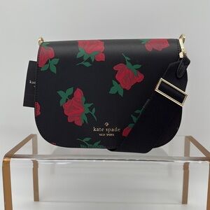 Kate Spade Madison Rose Toss Printed Saddle Bag